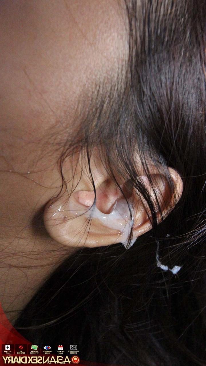 15P L'amatrice philippine Leena prend une éjaculation dans l'oreille après un rapport sexuel en POV.