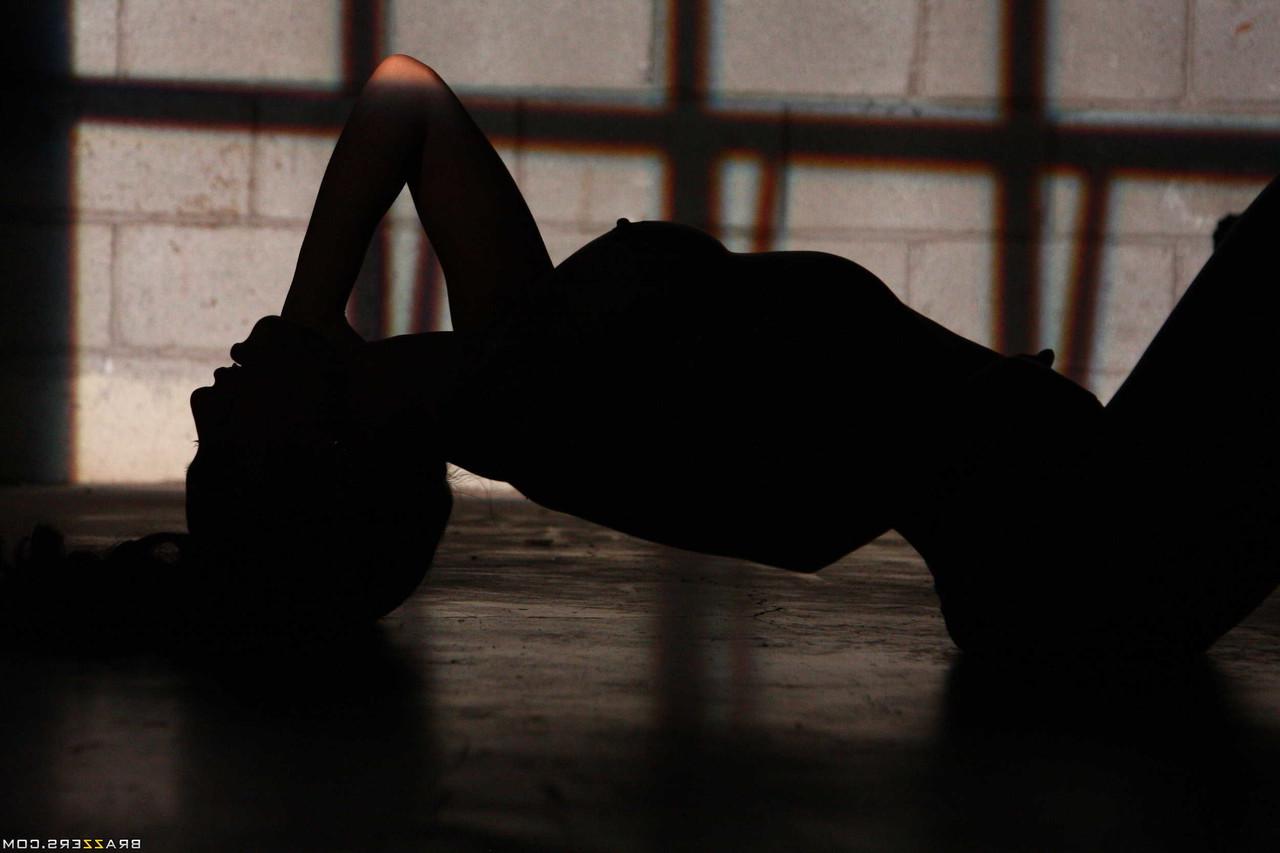 17P Black haired Asian hottie Asa Akira dances and teases in a dark room