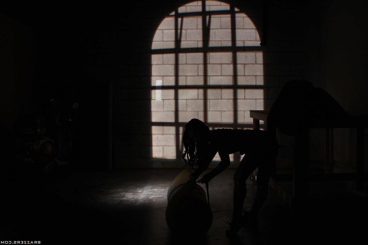 17P Black haired Asian hottie Asa Akira dances and teases in a dark room