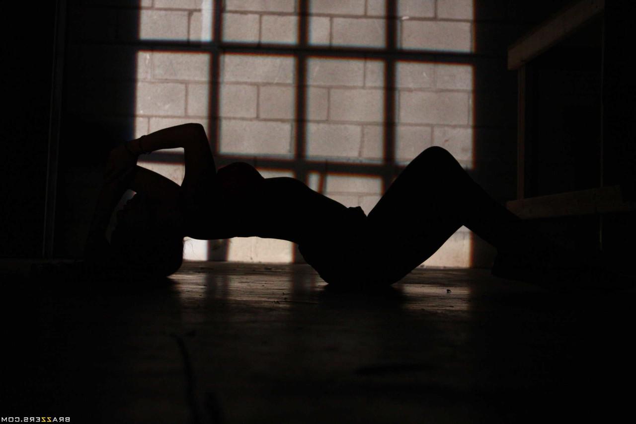 17P Black haired Asian hottie Asa Akira dances and teases in a dark room