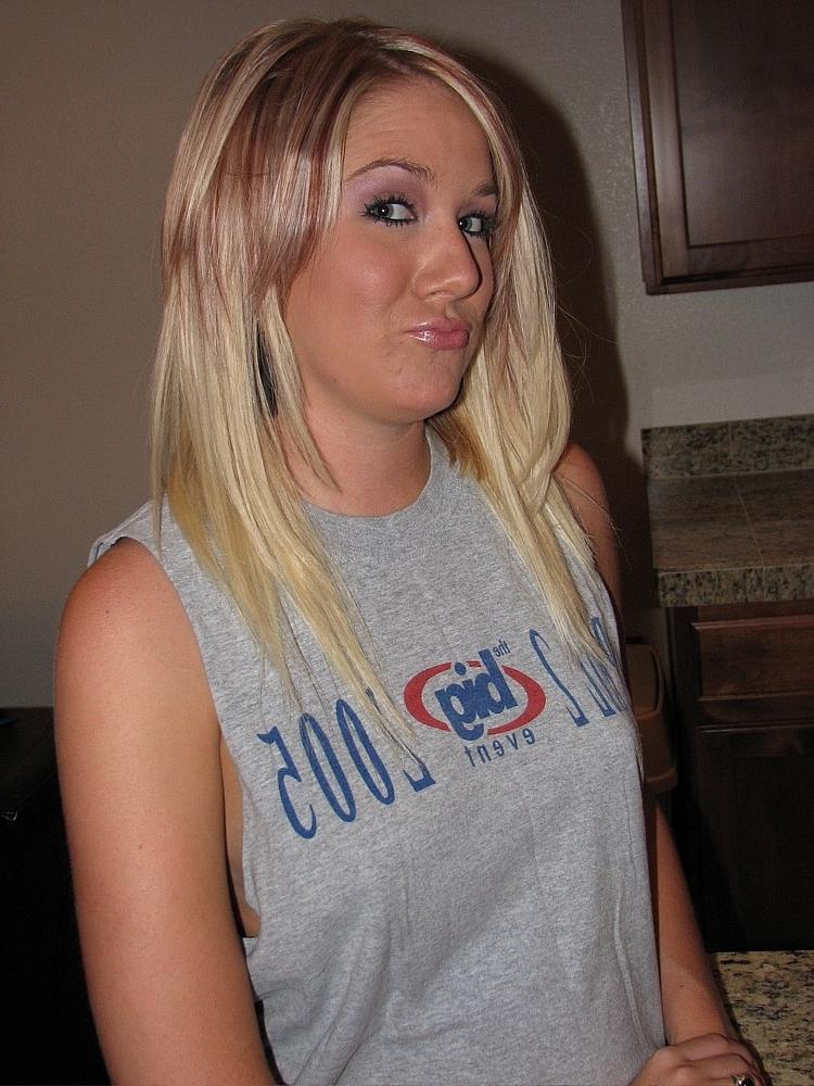 20P Tipsy amateur babe Austin Candid unveils her big tits with pierced nipples