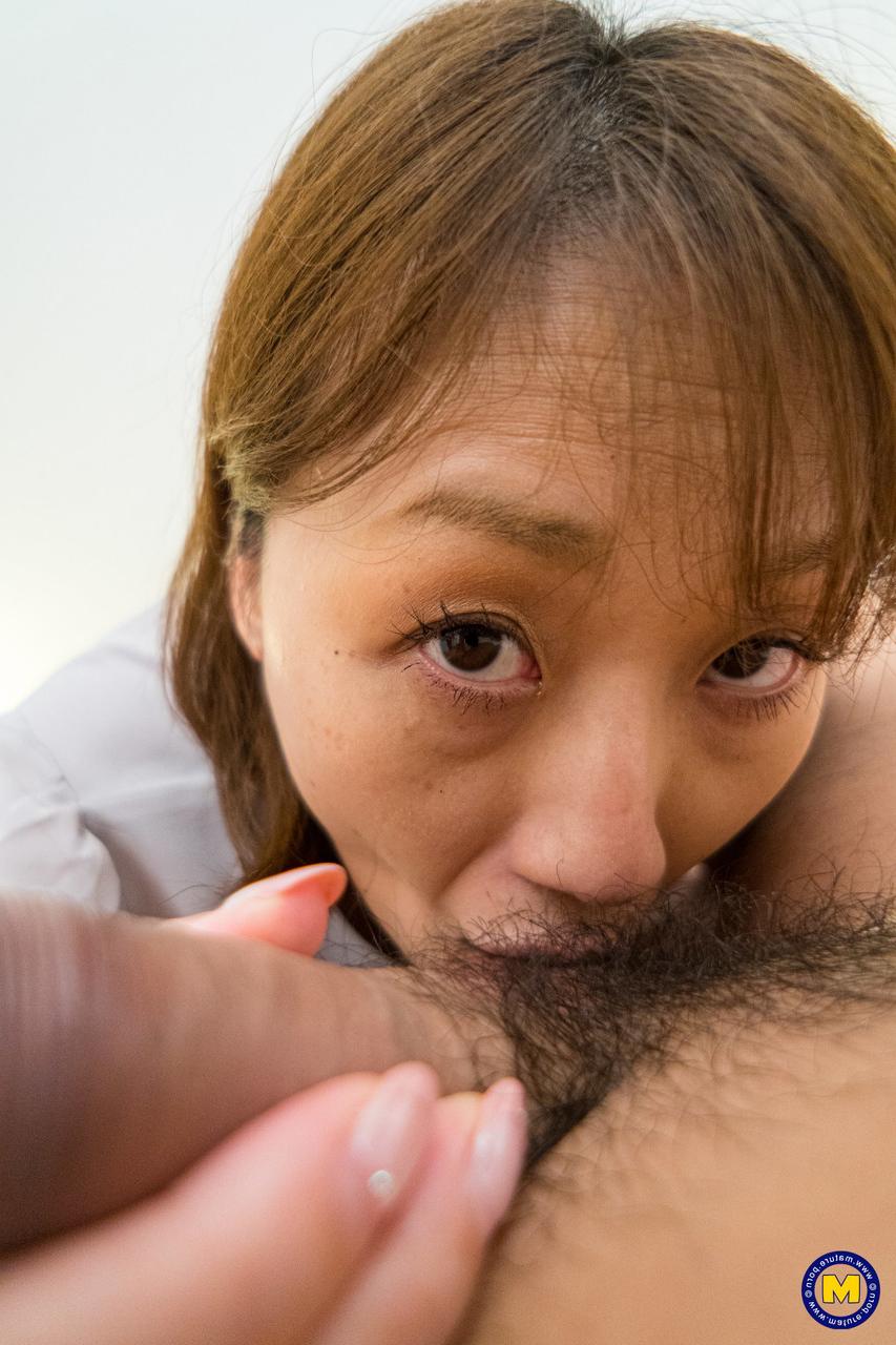 20P Cute Japanese MILF Yuma Nakamura gives sloppy head & gets her hairy cunt boned
