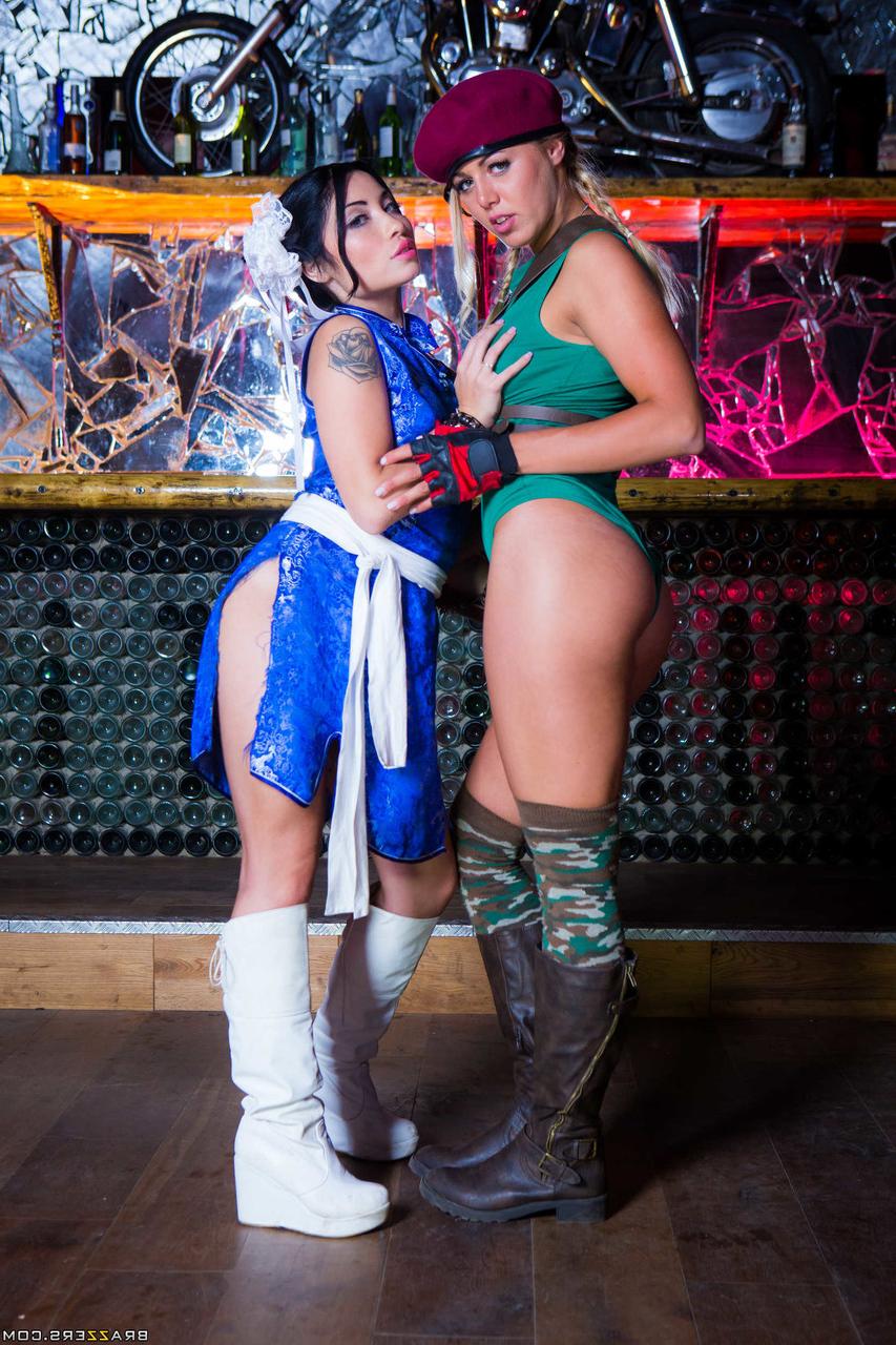 17P Prostitutes Christen Courtney and Rina Ellis show off their goodies in public