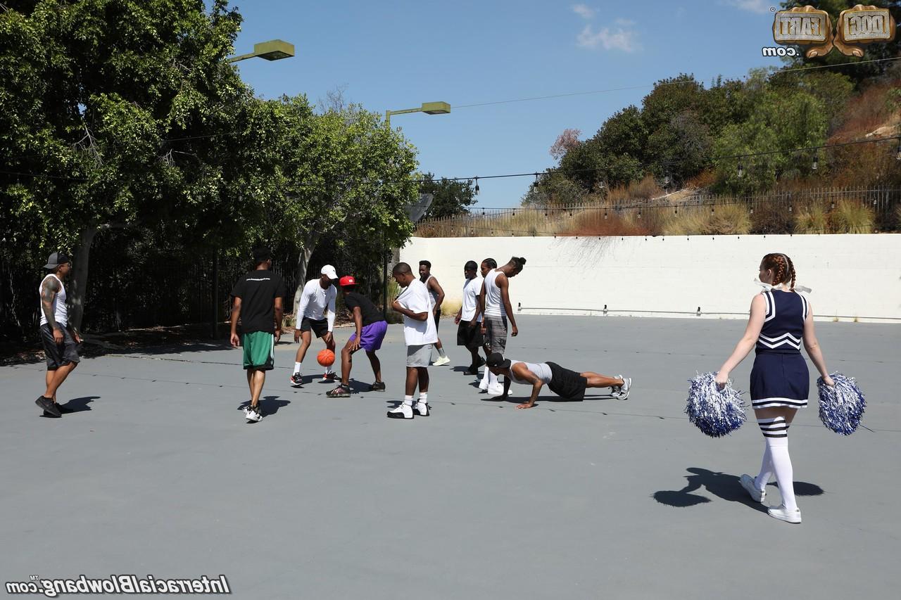 15P White cheerleader Arietta Adams gets gangbanged by black basketball players