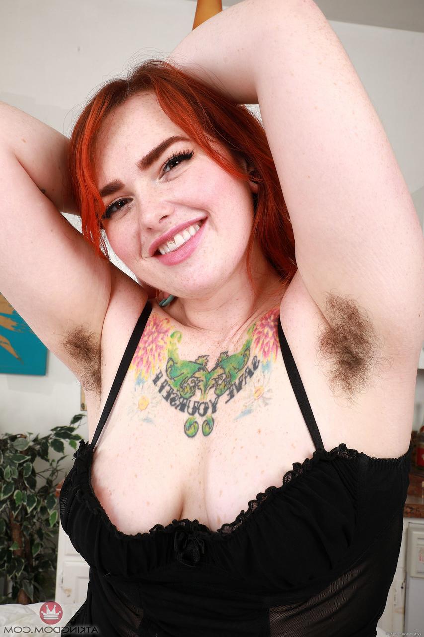 20P Chubby ginger Adora Bell strips and shows her monster curves & hairy body