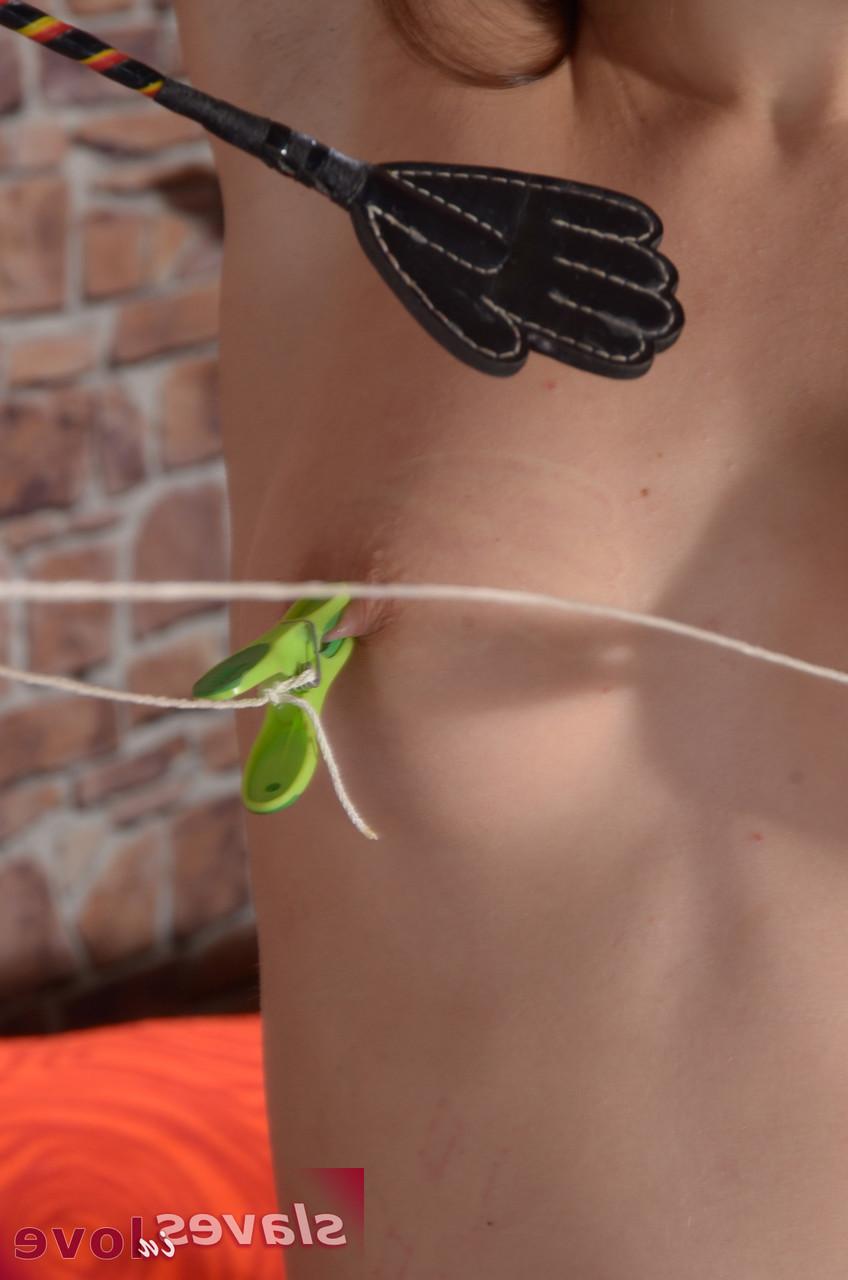 16P Brunette slave Aruna Aghora is tortured prior to oral and vaginal sex