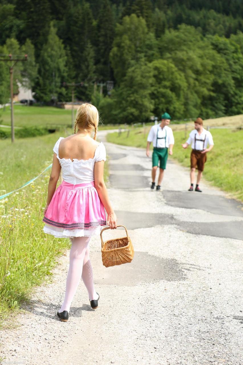 20P Cosplay babe Nikki Dream gets spit roasted in a wild outdoor threesome