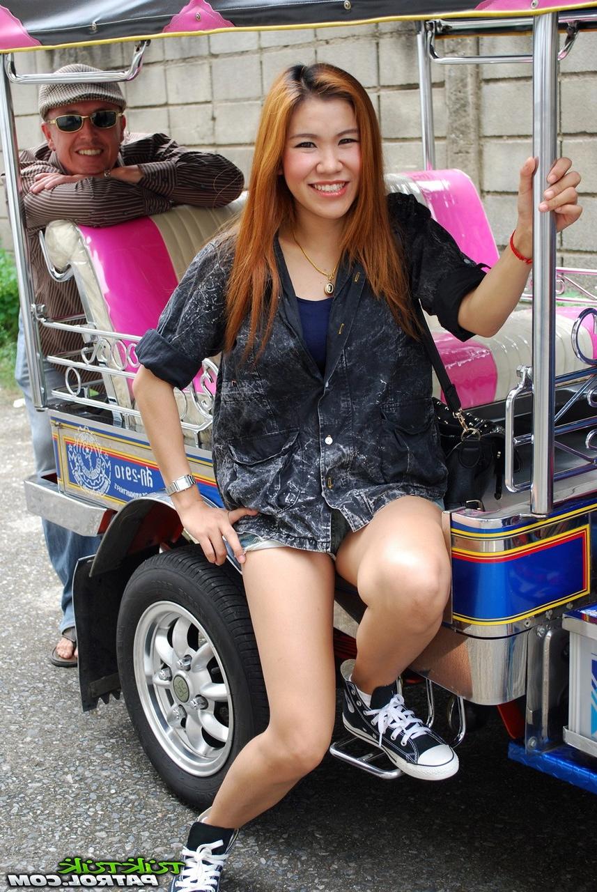 20P Redhead Thai babe Noy getting her freshly shaved pussy banged at the hotel