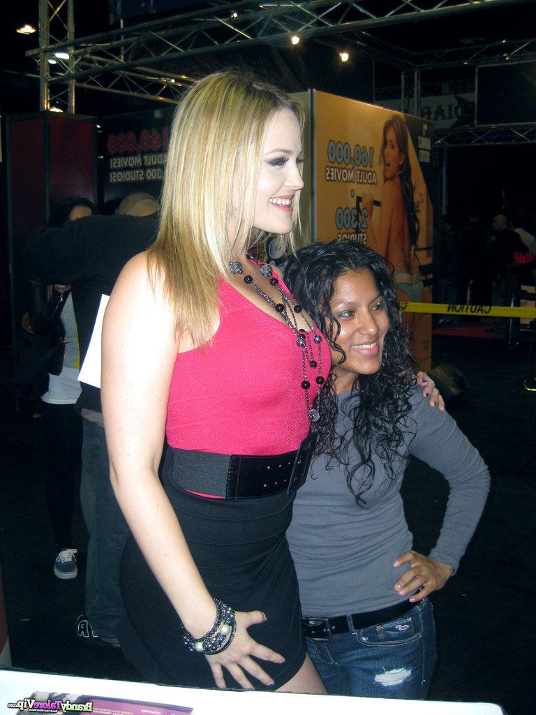 15P Brandy Talore and girlfriends partake in a meet and greet at a XXX convention