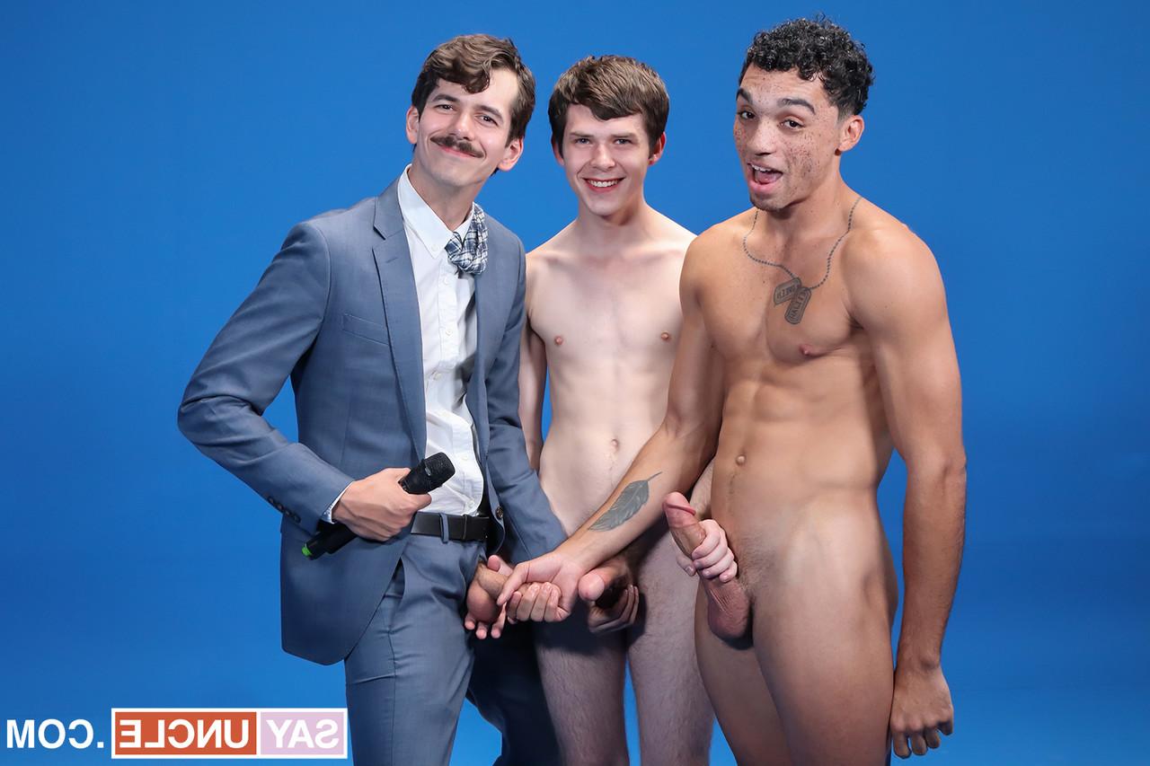 12P Kinky white twink takes massive knobs from a hot gay and an older dude