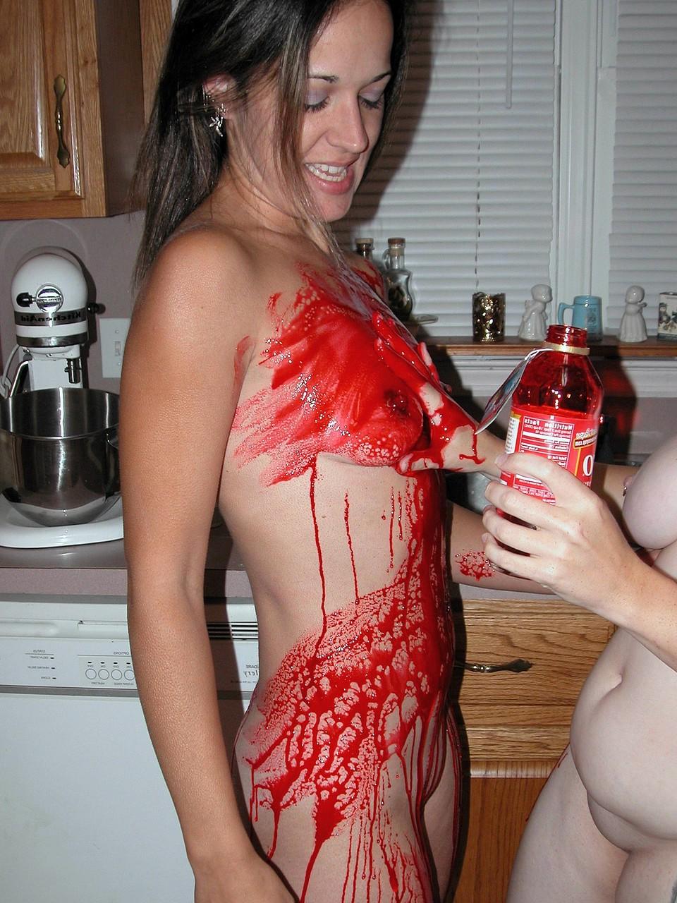 20P Mature lesbian Maria Maines has a kinky foodplay session with her sexy GF
