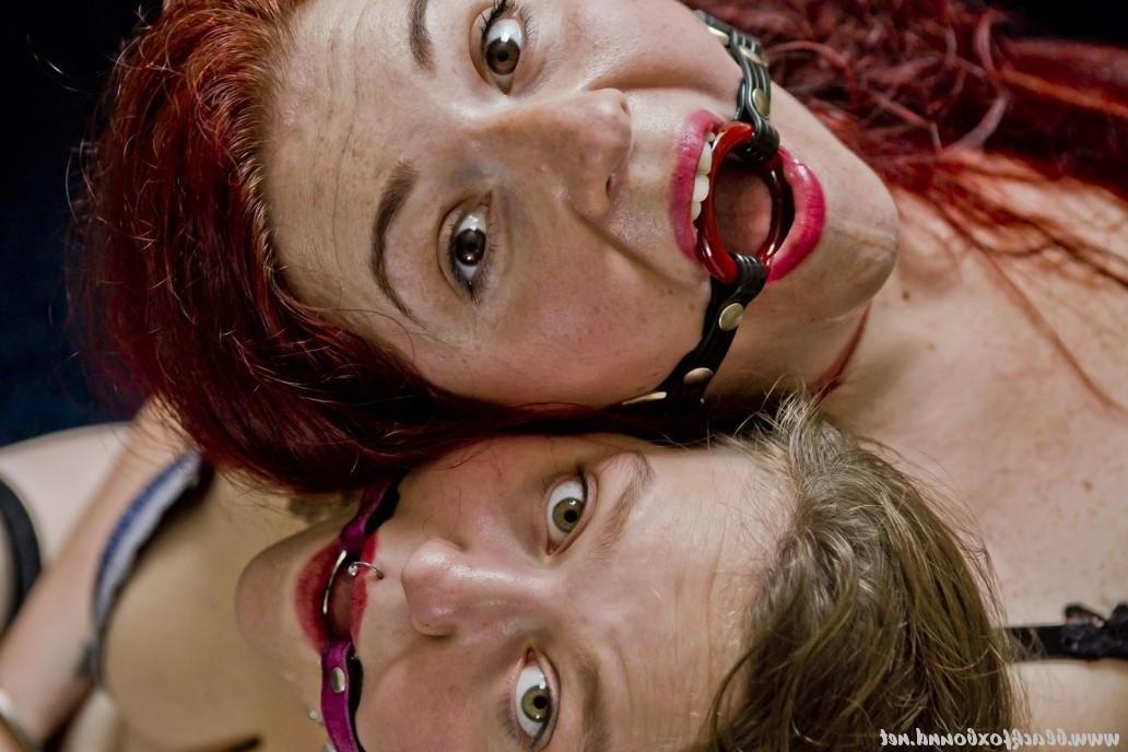 15P Chubby women don handcuffs while sporting mouth spreaders in their pretties