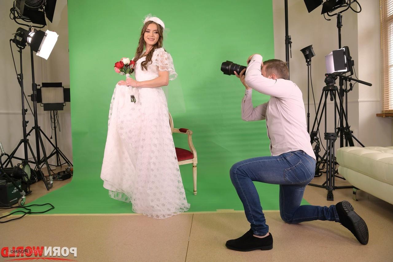20P Russian bride Evelina Darling gets pulled by her hair & fucked doggystyle