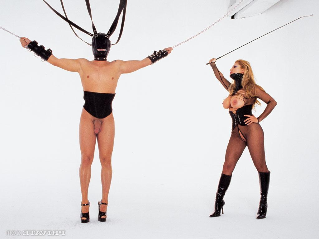 13P Hot dominatrix gets double fucked after releasing male slaves from restraints