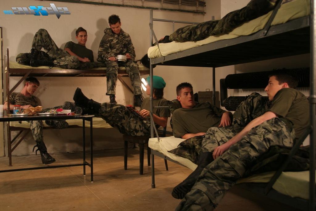 16P Gay military men have a wild anal orgy with new recruit Tomas Mark