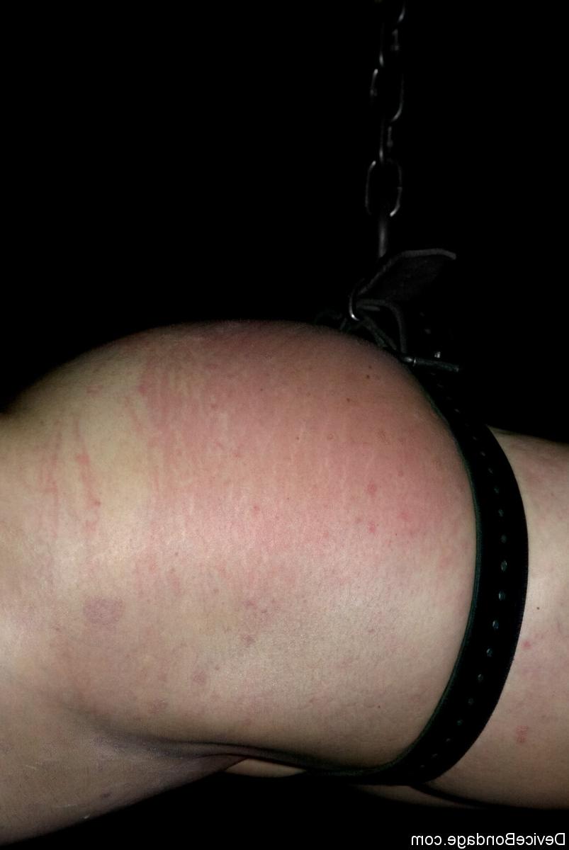 20P Blonde babe Dylan Ryan endures corporal punishment while naked in bondage