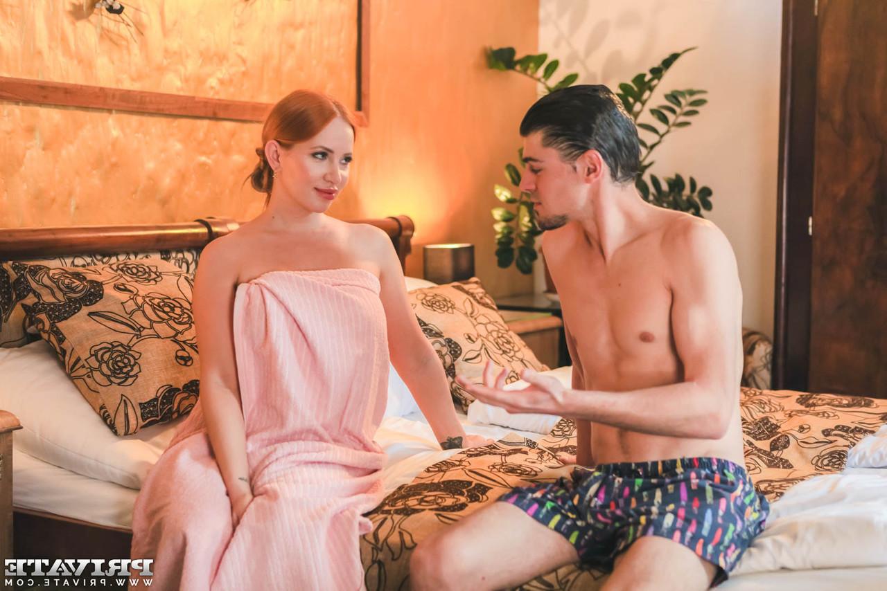 12P Redheaded MILF Kiara Lord takes a cumshot on her big tits after anal sex