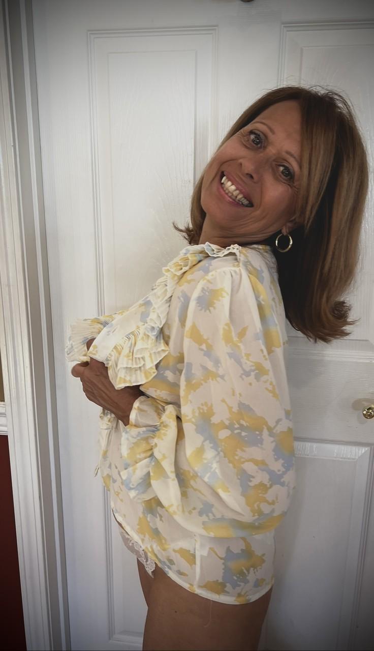 12P Naughty MILF Lourdes Rodriguez shows her saggy tits while teasing in panties