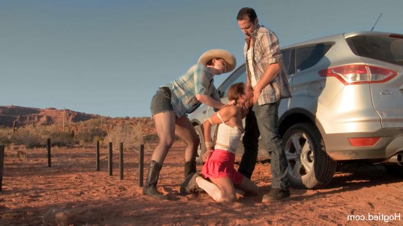 12P Caucasian hitchhiker is restrained and penetrated in the desert