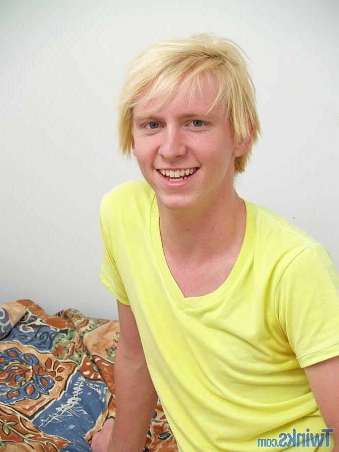 20P Adorable white skinned blond twink Jess H undresses and plays with his dick