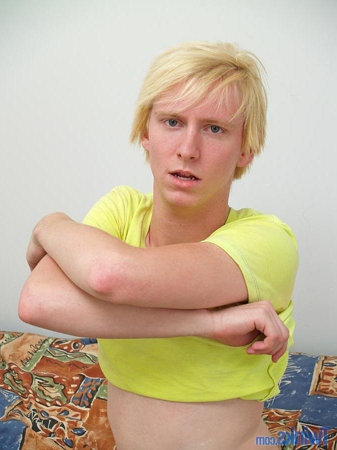 20P Adorable white skinned blond twink Jess H undresses and plays with his dick