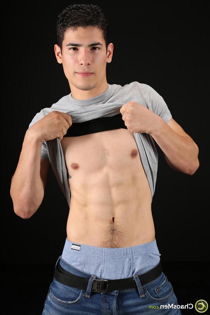 20P Gay hottie Troi undresses and reveals his lean body and big hairy dick