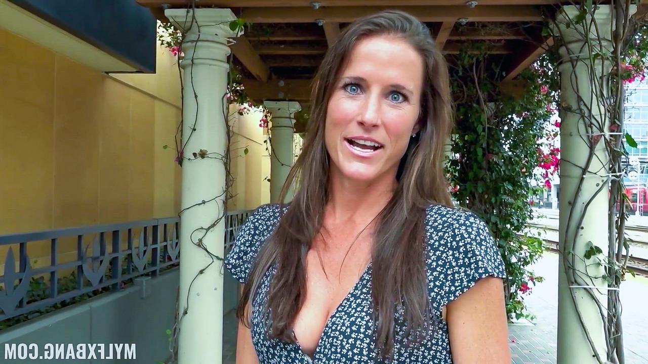 20P Sexy brunette MILF Sofie Marie gives a BJ before taking a dick deeply