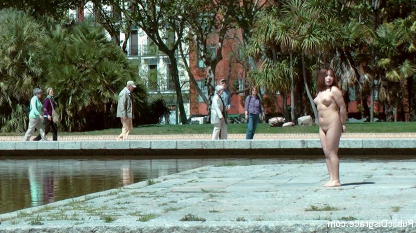 15P Redheaded Asian girl is forced to get naked and have sex in public