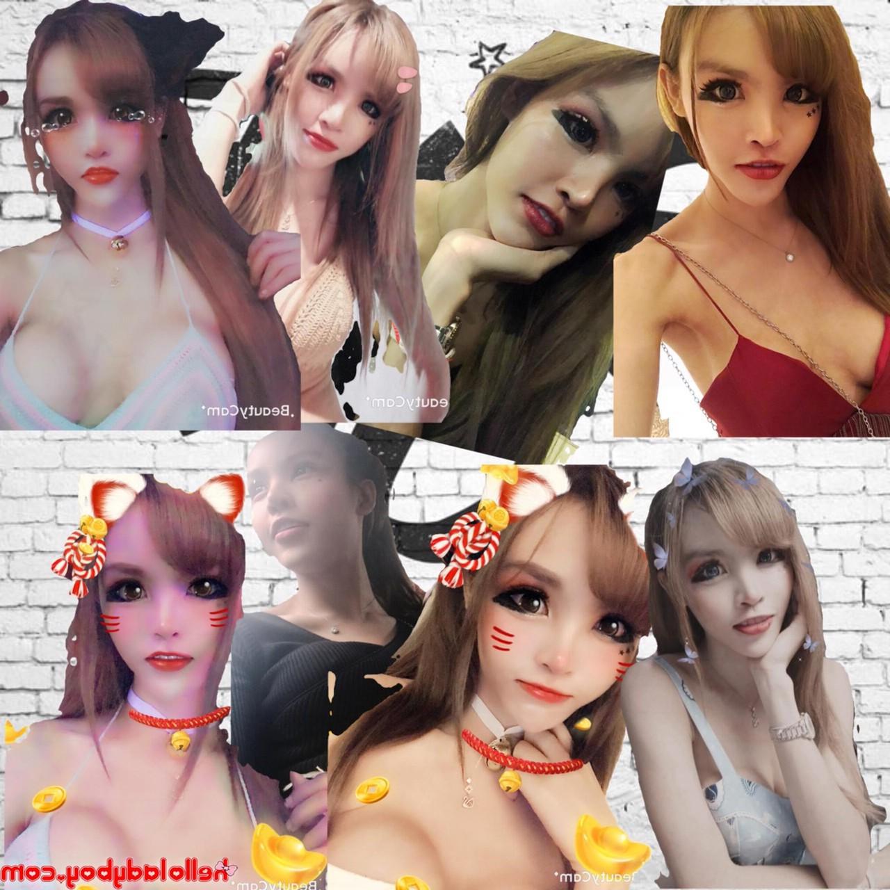 20P Pretty Asian babe shows off her beautiful tits while taking selfies
