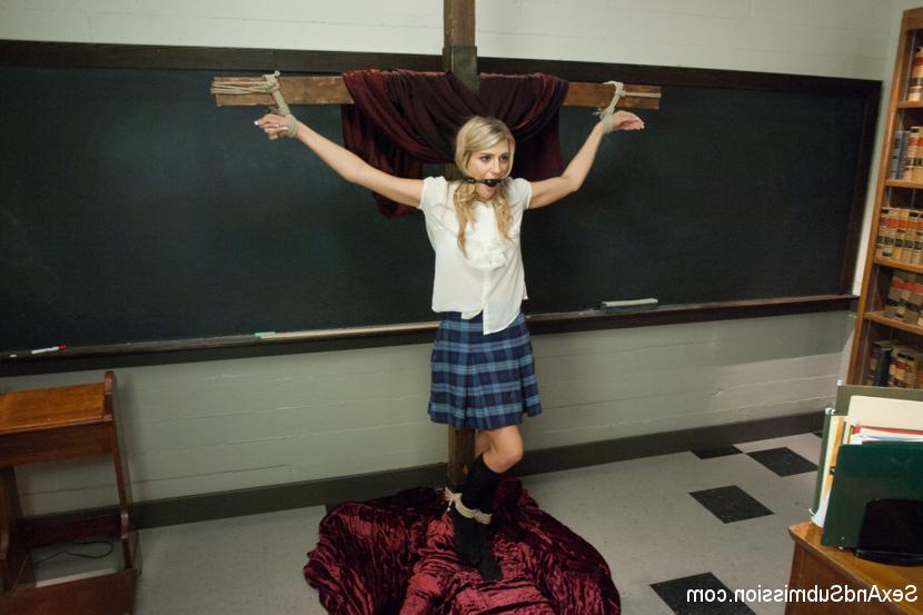 15P Blonde student Amanda Tate endures hard bondage sex at a religious school