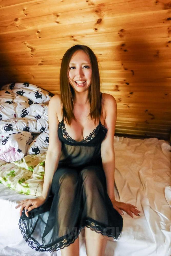 15P Japanese MILF Ruka Ichinose is fondled and masturbated atop a bed