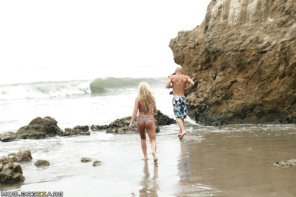 16P Pornstar Jessica Moore in bikini has her cunt fucked hard outdoor