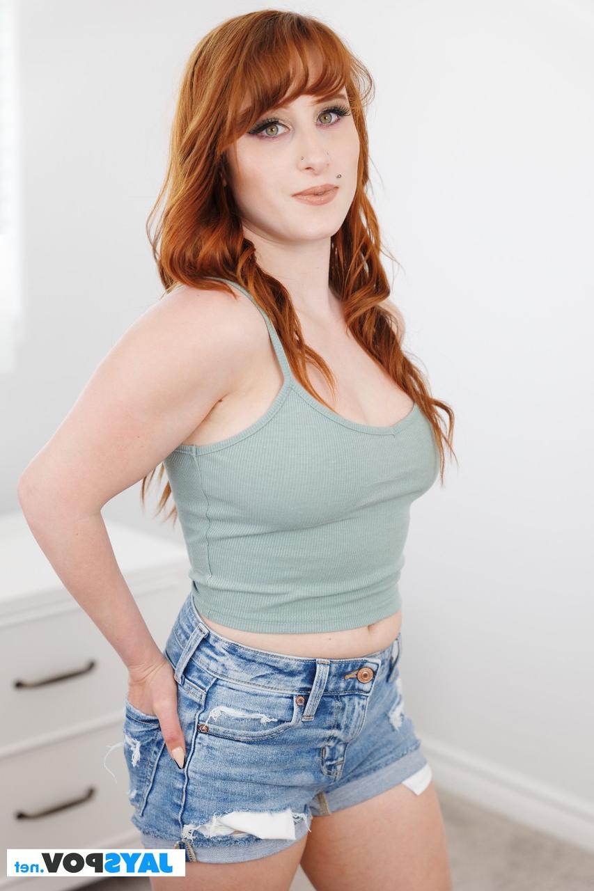 20P Beautiful ginger Alice Marie unveils her curves before sucking & fucking a rod
