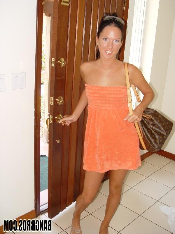 20P Brunette MILF Destiny St Claire gives arousing rear views of her yummy pussy