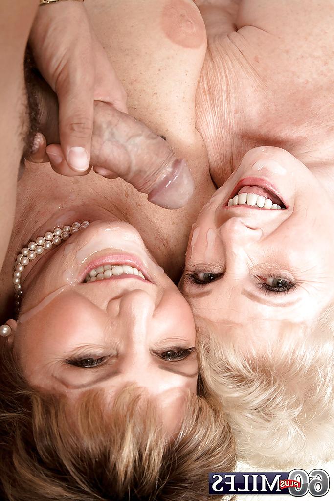 16P Avós travessas Bea Cummins e Jewel fazendo 3some com homem latino