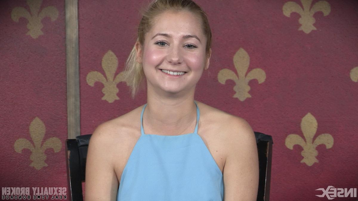15P Clothed female Odette Delacroix is handcuffed to a chair and throat fucked