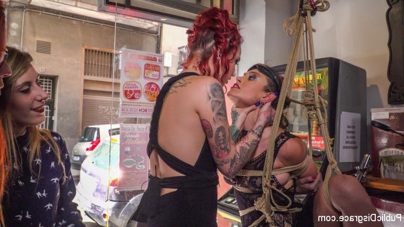 15P Submissive girl is paraded on a street before being fucked in a public house