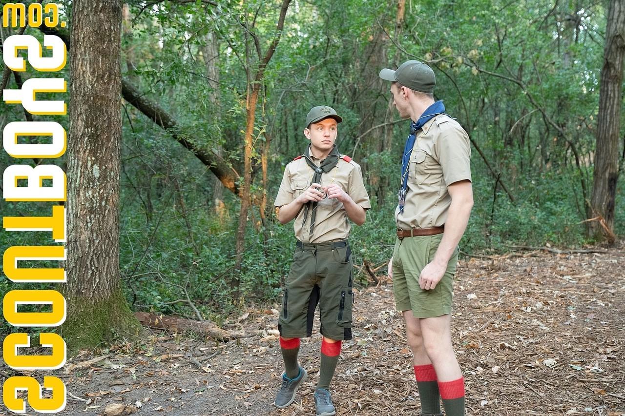 20P Two cute twink scouts Scout Cole and Scout Ian bang on the way to the camp