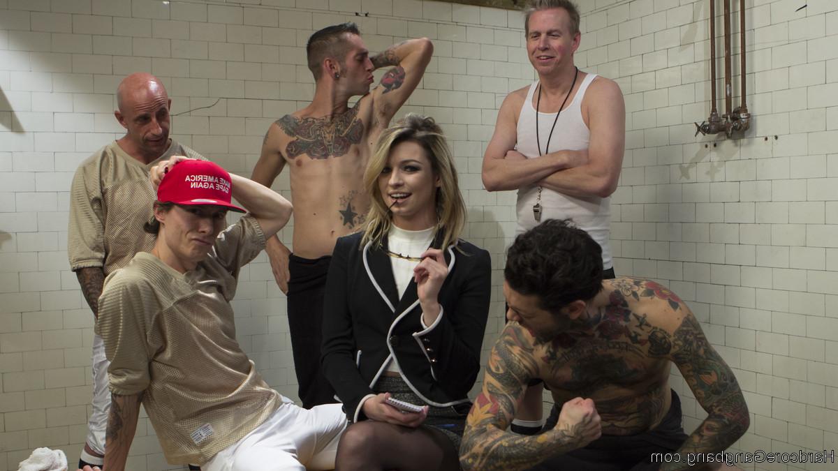 20P Nerdy journalist Aspen Ora gets double fucked in an BDSM threesome