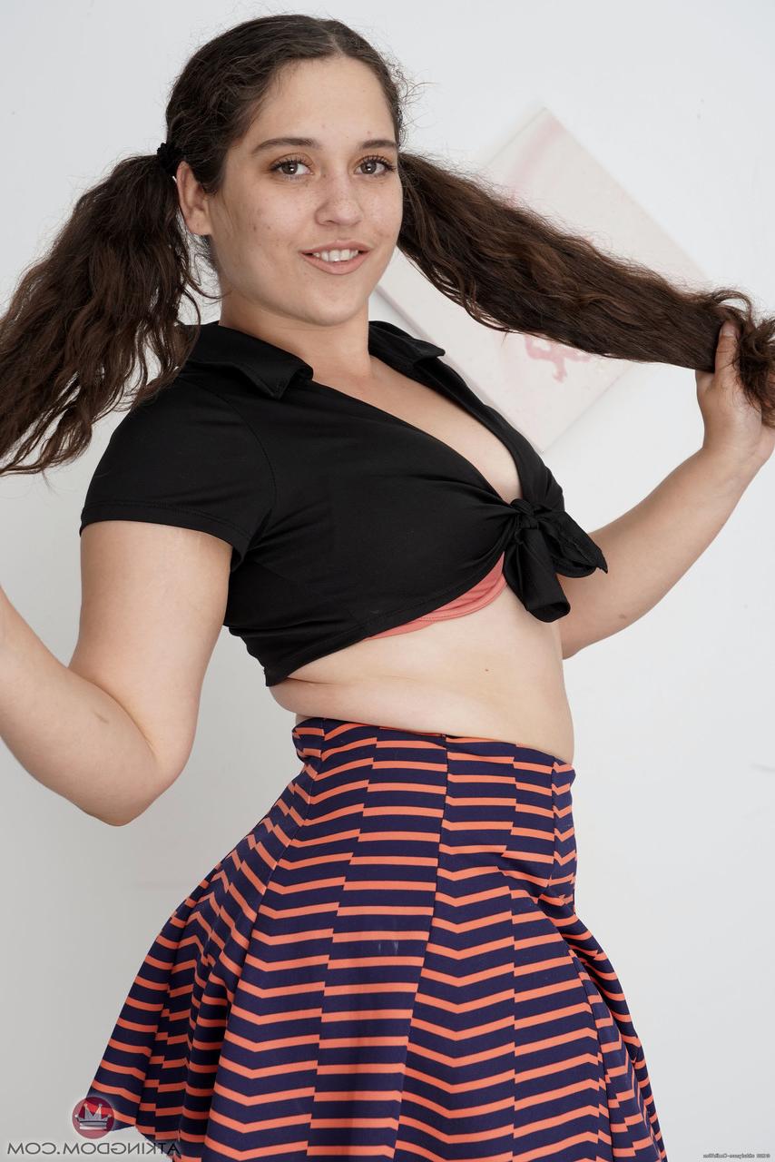 20P Curvy babe Ziggy Star spreads her hairy pussy after a sexy striptease