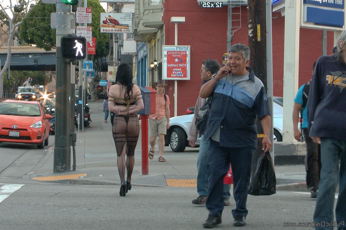 19P Submissive Veruca James gets bound and gangbanged in public BDSM action