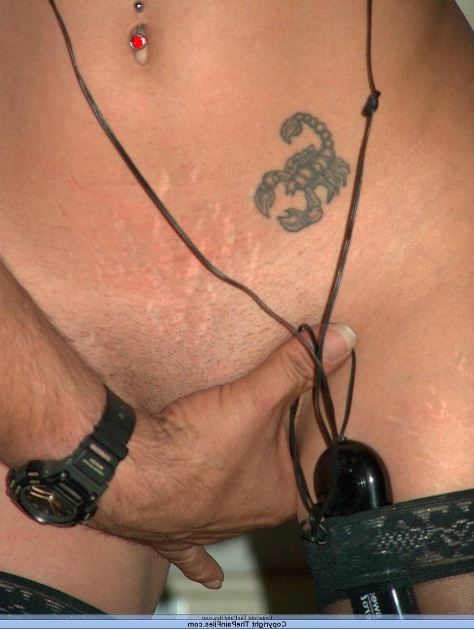 16P Petite slave is tortured by a sadistic older man in a garage