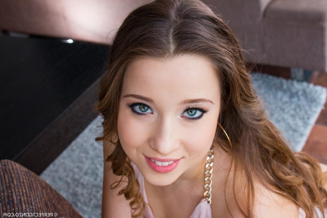 16P Pretty girl with striking eyes Taissia Shanti poses by herself before sex