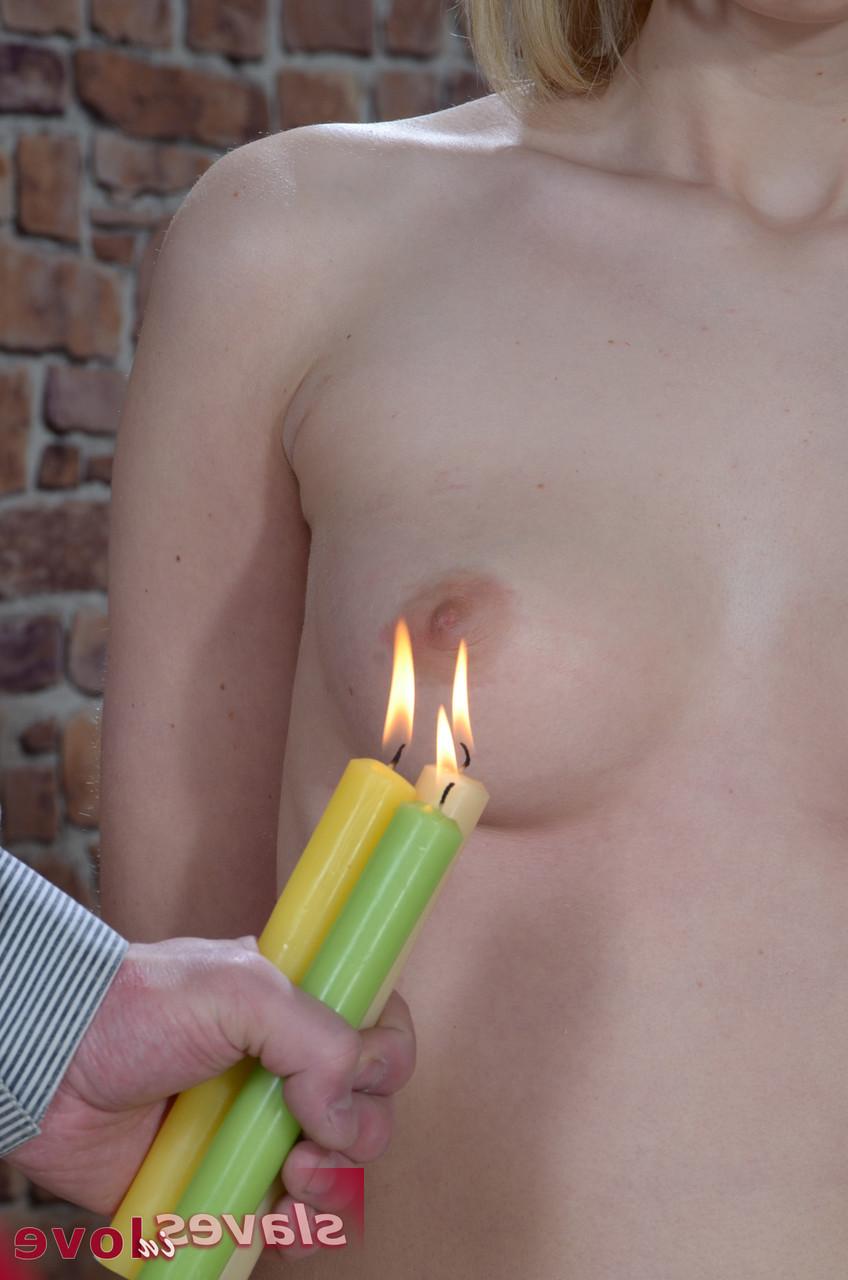 15P Skinny blonde slave is tortured with hot candle wax before sexual intercourse