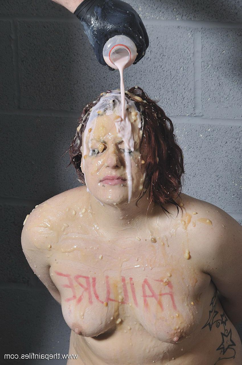 16P Chubby redhead gets totally messy during a humiliating food scene