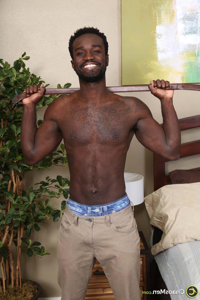 20P Charming gay ebony model Max Blaxx unveils his hot body, BBC and big ass