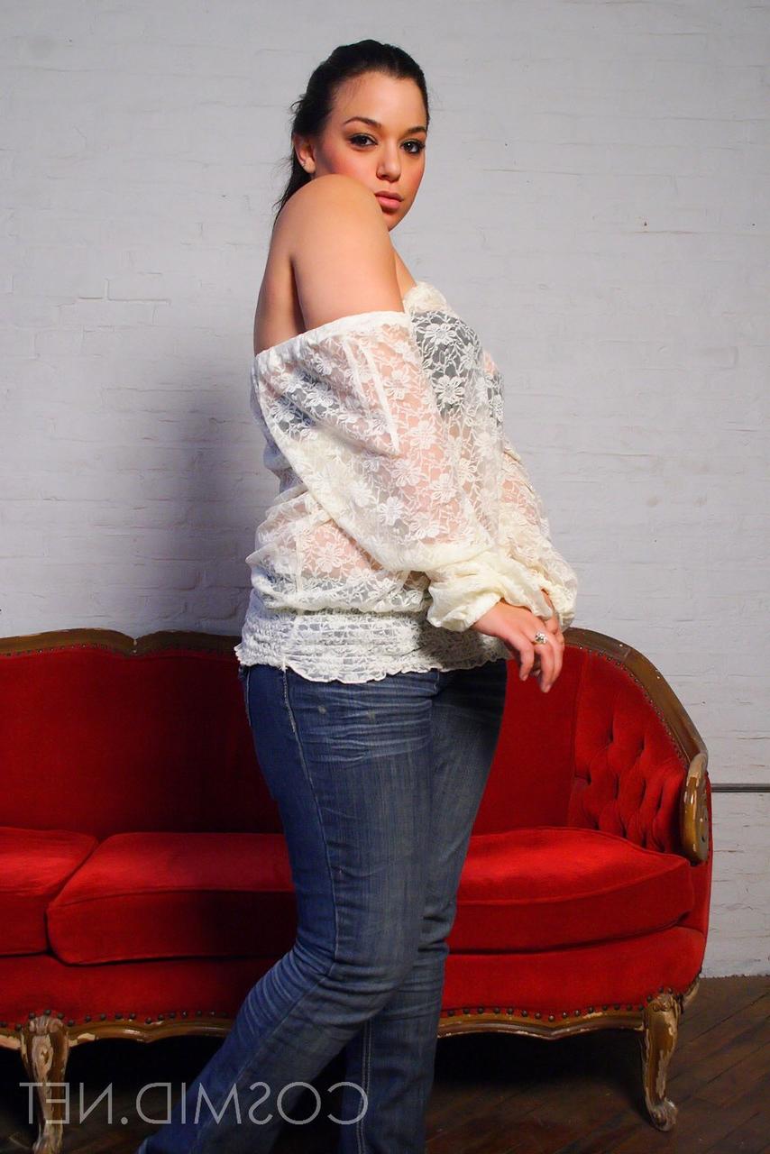 16P Plump first timer Jasmyn St Claire exposes her natural tits and black panties