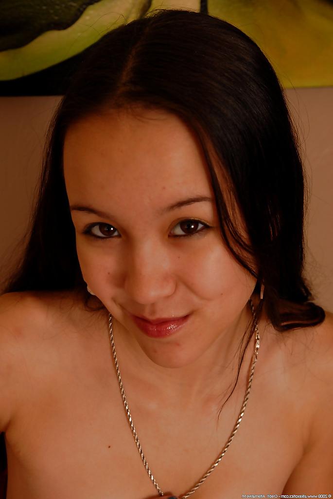 16P Petite Asian hottie Amai Liu undressing for masturbation session