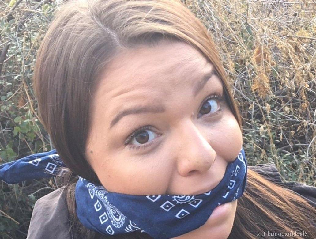 15P Fully clothed fatty is cleaved gagged and rope bound in scrubby looking woods