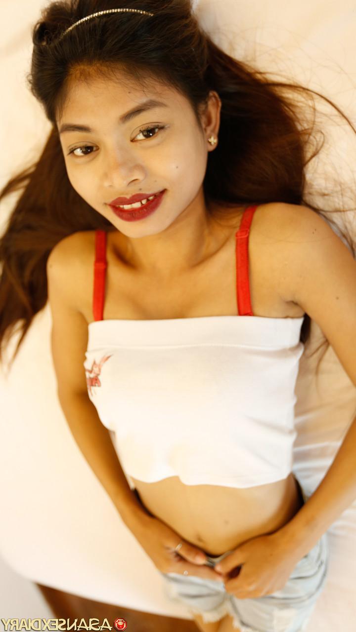 20P Asian girl Princess C shows off her petite body while stripping for POV sex